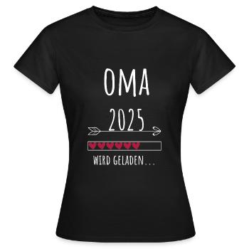 werdende Oma 2025 Ankündigung Schwangerschaft - Frauen T-Shirt - Schwarz - Vorne - AI Model Female 172 dark (172cm)