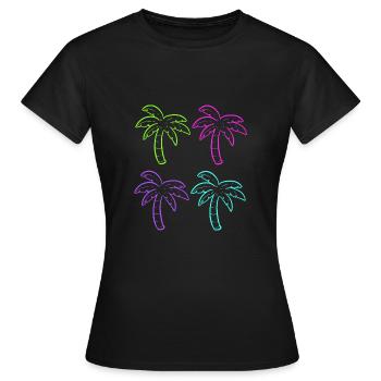 Mehrfarbige Palmen Innenarchitekt Geschenk - Frauen T-Shirt - Schwarz - Vorne - AI Model Female 172 dark (172cm)