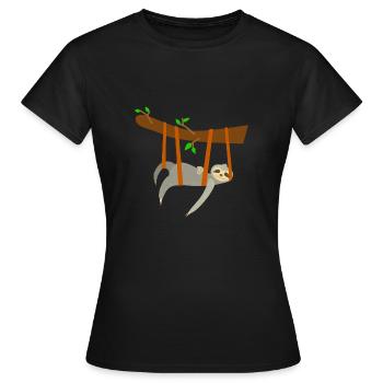 Faul - fauler - sehr faul - Faultier - Frauen T-Shirt - Schwarz - Vorne - AI Model Female 172 dark (172cm)