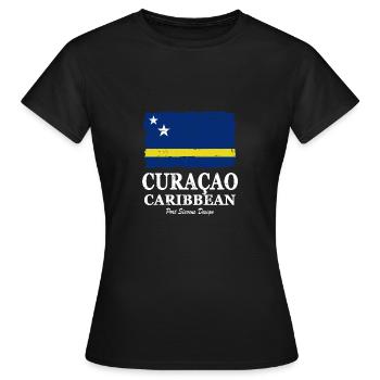 Curaçao - Flag of Curacao - Curacao Flagge - Frauen T-Shirt - Schwarz - Vorne - AI Model Female 172 dark (172cm)