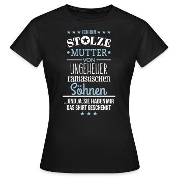 Ungeheuer fantastische Söhne - Mutter / Shirt - Frauen T-Shirt - Schwarz - Vorne - AI Model Female 172 dark (172cm)
