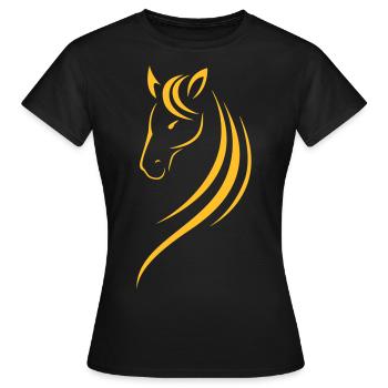 Tête de cheval - T-shirt Femme - noir - Devant - AI Model Female 172 dark (172cm)