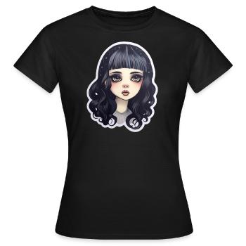 Süßes Goth Girl Gothic Mystisch - Frauen T-Shirt - Schwarz - Vorne - AI Model Female 172 dark (172cm)