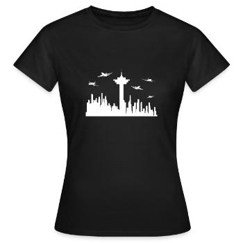 Contrôleur de la circulation aérienne Aviation Aviation Aviator - T-shirt Femme - noir - Devant - AI Model Female 172 dark (172cm)