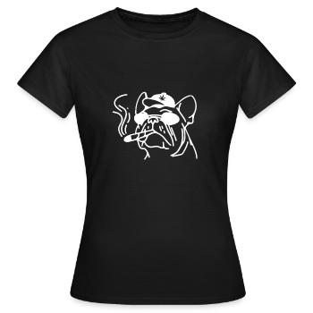 Fumer de l’herbe Cannabis 420 Bulldog - T-shirt Femme - noir - Devant - AI Model Female 172 dark (172cm)