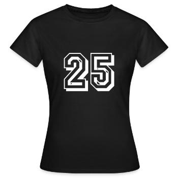 25 ans - T-shirt Femme - noir - Devant - AI Model Female 172 dark (172cm)