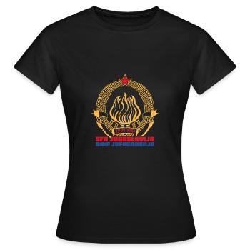 Jugoslavija Yougoslavie Jugo Tito SFRJ Jugoslawien - T-shirt Femme - noir - Devant - AI Model Female 172 dark (172cm)