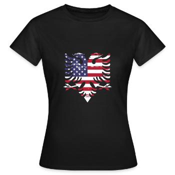 Republik Albanien Albania Shqipëria Tirana Albaner - Frauen T-Shirt - Schwarz - Vorne - AI Model Female 172 dark (172cm)