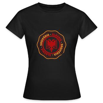 République d’Albanie Albanie Shqipëria Tirana Albanais - T-shirt Femme - noir - Devant - AI Model Female 172 dark (172cm)