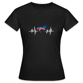 Islandpferde Herzschlag Isi Toelt Tölt Isländer Pf - Frauen T-Shirt - Schwarz - Vorne - AI Model Female 172 dark (172cm)
