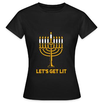 Hanoucca - T-shirt Femme - noir - Devant - AI Model Female 172 dark (172cm)