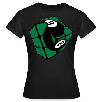 cube billard boule rubi forme - T-shirt Femme - noir - Devant - AI Model Female 172 dark (172cm)