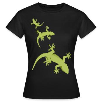 echsen - Frauen T-Shirt - Schwarz - Vorne - AI Model Female 172 dark (172cm)