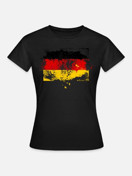 Deutschland Flagge Fahne Grunge Graffiti Stil - Frauen T-Shirt - Schwarz