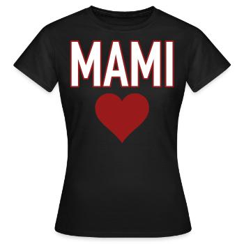 MAMI Herz I Mami ist die beste - Frauen T-Shirt - Schwarz - Vorne - AI Model Female 172 dark (172cm)