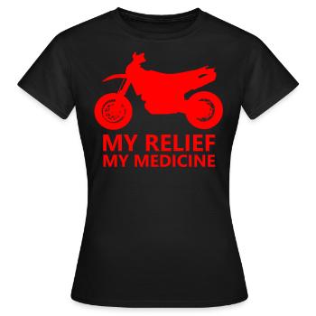 Moto - mon soulagement ma médecine - T-shirt Femme - noir - Devant - AI Model Female 172 dark (172cm)