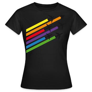 Aircraft strips - Women's T-Shirt - black - Front - AI Model Female 172 dark (172cm)