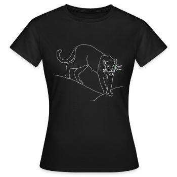 Panther - Frauen T-Shirt - Schwarz - Vorne - AI Model Female 172 dark (172cm)