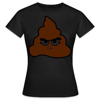 Emoji de merde - T-shirt Femme - noir - Devant - AI Model Female 172 dark (172cm)