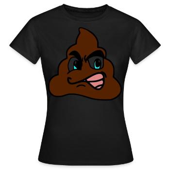 Emoji de merde - T-shirt Femme - noir - Devant - AI Model Female 172 dark (172cm)