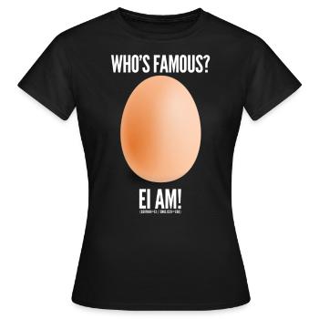 Funny World Record Egg Shirt Instagram Egg - Frauen T-Shirt - Schwarz - Vorne - AI Model Female 172 dark (172cm)