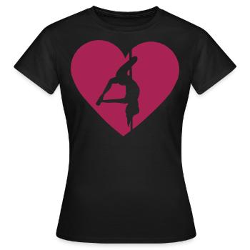 Herz Stangentanz Liebe - Frauen T-Shirt - Schwarz - Vorne - AI Model Female 172 dark (172cm)