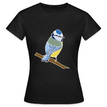 mésange - T-shirt Femme - noir - Devant - AI Model Female 172 dark (172cm)