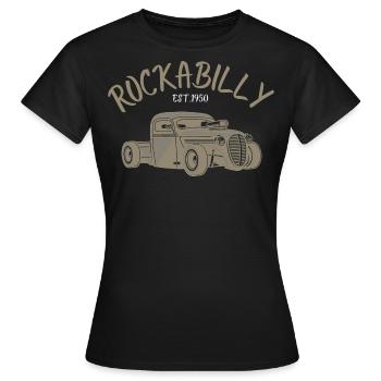 Rockabilly Rockabella Vintage 1950 rock Rcokabully - T-shirt Femme - noir - Devant - AI Model Female 172 dark (172cm)