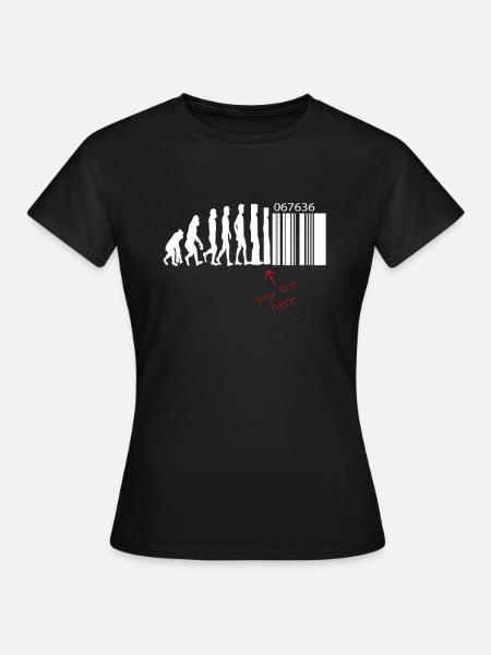 Evolution - Code-barres - Transhumanisme - Technique - T-shirt Femme - noir