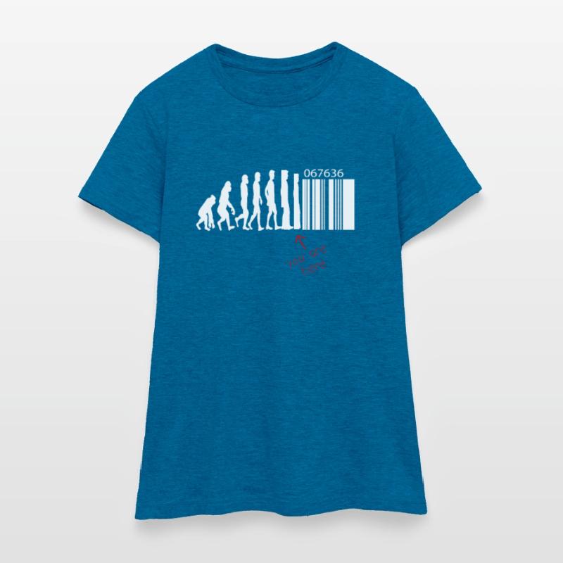 Evolution - Barcode - Transhumanismus - Technik Frauen T-Shirt