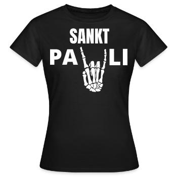 St Pauli. Éventail St pauli Éventail Paulianer Hamburger - T-shirt Femme - noir - Devant - AI Model Female 172 dark (172cm)