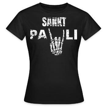 St Pauli. Éventail St pauli Éventail Paulianer Hamburger - T-shirt Femme - noir - Devant - AI Model Female 172 dark (172cm)