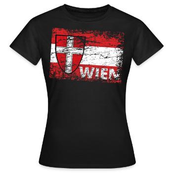WIEN Vienna / Österreich / Wiener / Wien ist ... - Frauen T-Shirt - Schwarz - Vorne - AI Model Female 172 dark (172cm)