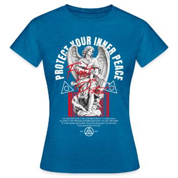 Protect your inner peace - Women's T-Shirt - antique blue sapphire heather - Front - AI Model Female 172 dark (172cm)