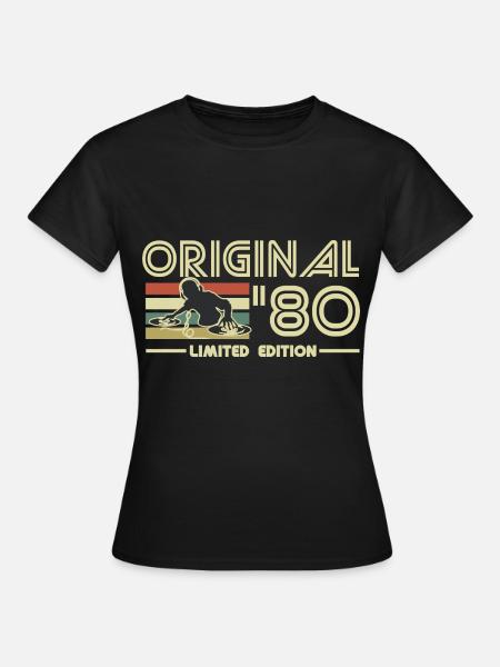 1980 - Dame-T-shirt - sort