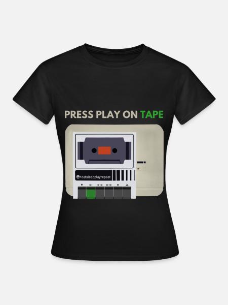 press play on tape - Frauen T-Shirt - Schwarz