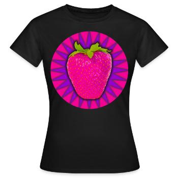 Rose fraise - T-shirt Femme - noir - Devant - AI Model Female 172 dark (172cm)