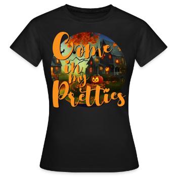 Maison hantée Halloween Viens dans mes jolies - T-shirt Femme - noir - Devant - AI Model Female 172 dark (172cm)
