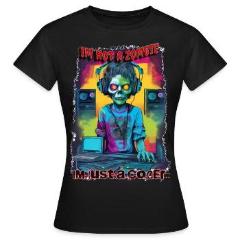 zombie coder - Women's T-Shirt - black - Front - AI Model Female 172 dark (172cm)