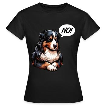 Pas de berger australien Aussie Propriétaire d’un Aussie - T-shirt Femme - noir - Devant - AI Model Female 172 dark (172cm)
