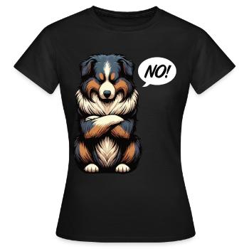 Pas de berger australien Aussie Propriétaire d’un Aussie - T-shirt Femme - noir - Devant - AI Model Female 172 dark (172cm)