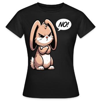 No Kaninchen Hase Hasen langohr Klopfer Rammler - Frauen T-Shirt - Schwarz - Vorne - AI Model Female 172 dark (172cm)