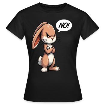 No Kaninchen Hase Hasen langohr Klopfer Rammler - Frauen T-Shirt - Schwarz - Vorne - AI Model Female 172 dark (172cm)