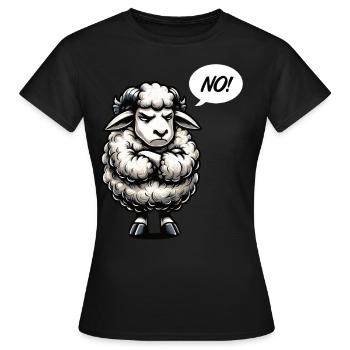 No Schaf Schafe Schäfer Schafhalter Schafbock - Frauen T-Shirt - Schwarz - Vorne - AI Model Female 172 dark (172cm)