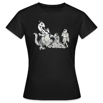 Princess Dragon bachelor team Bride - Women's T-Shirt - black - Front - AI Model Female 172 dark (172cm)