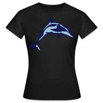 Delphin Delphin Meerestier 306 - Frauen T-Shirt - Schwarz - Vorne - AI Model Female 172 dark (172cm)