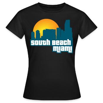 South Beach Miami [GTA:VC] - T-shirt Femme - noir - Devant - AI Model Female 172 dark (172cm)