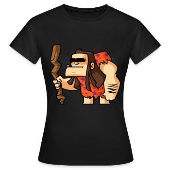 Funny Comic Neandertal - T-shirt Femme - noir - Devant - AI Model Female 172 dark (172cm)