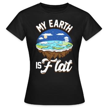flat earth global lockdown the conspiracy - Frauen T-Shirt - Schwarz - Vorne - AI Model Female 172 dark (172cm)