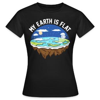 flat earth global lockdown the conspiracy - Frauen T-Shirt - Schwarz - Vorne - AI Model Female 172 dark (172cm)